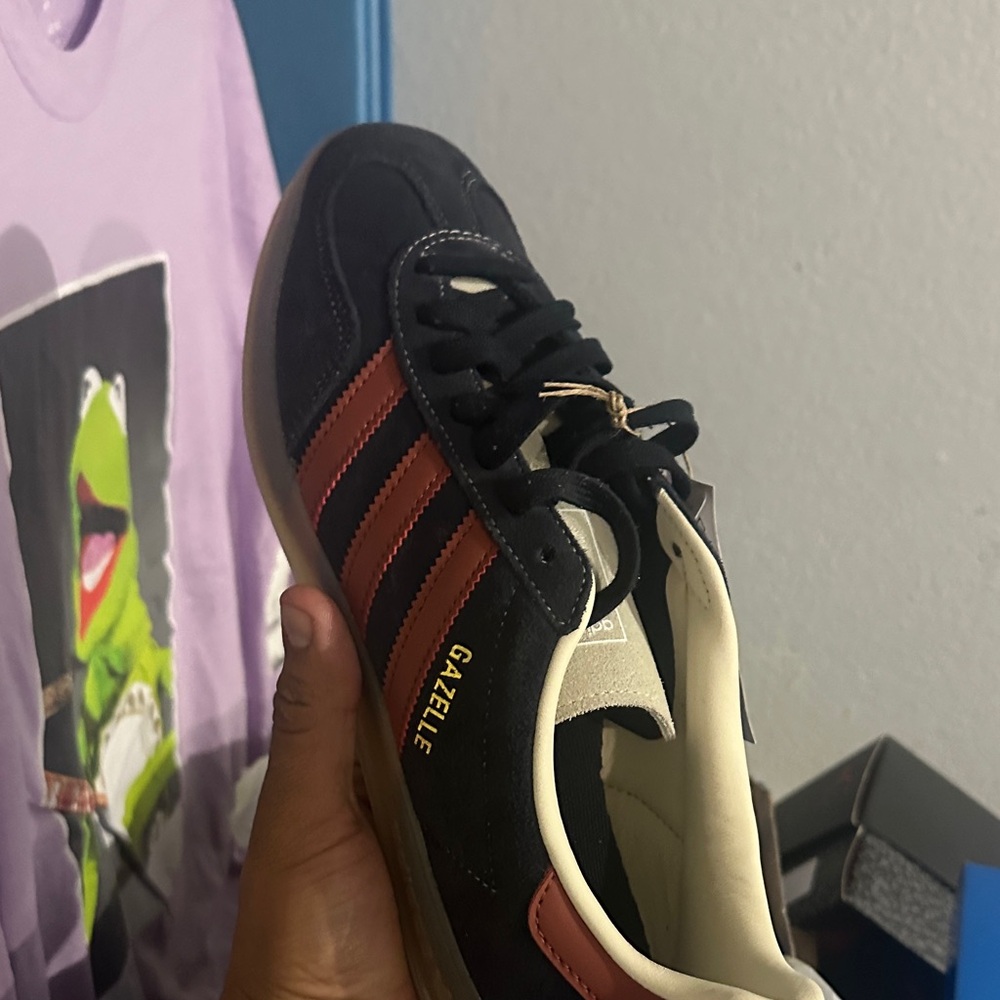 Adidas Gazelle Black with Red Stripes Men's Sneakers